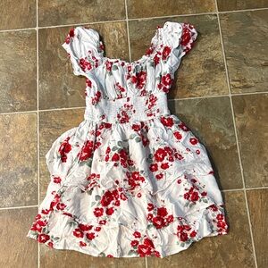 Hollister Floral Dress with Red and White Design